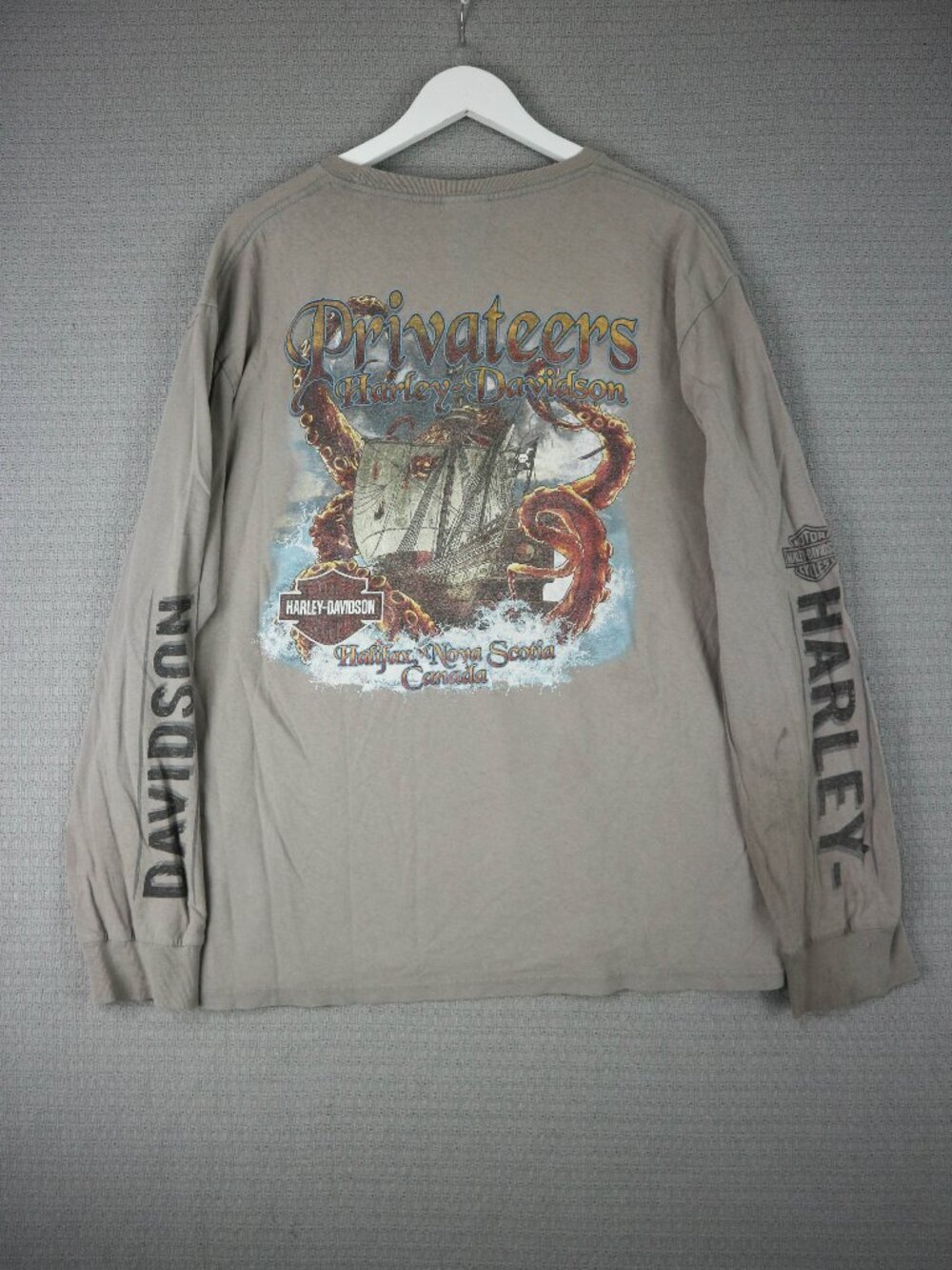 Harley Davidson Distressed Thrashed 2XL Privateers Halifax Longsleeve Tee